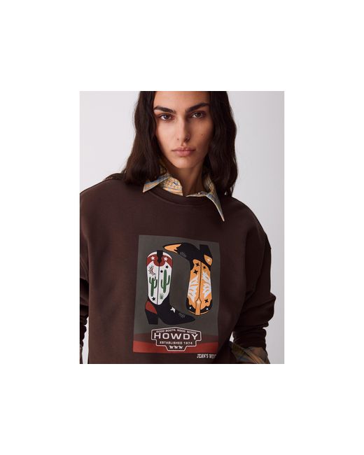 Benetton Black Benetton, Western Print Sweatshirt