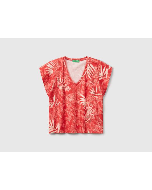 Benetton Red Benetton, T-Shirt With Floral Print
