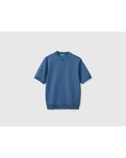 Benetton Blue Benetton, Jacquard T-Shirt for men