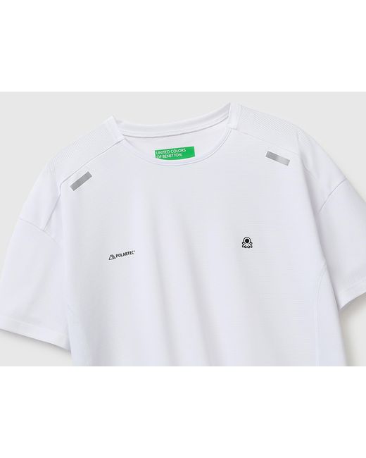 Benetton White Benetton, Polartec Technical Fabric T-Shirt for men