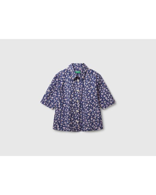 Benetton Blue Benetton, Patterned Shirt