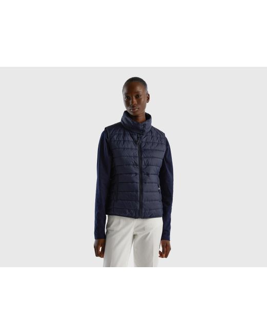 Sleeveless Puffer Jacket With Recycled Wadding Benetton en coloris Bleu |  Lyst