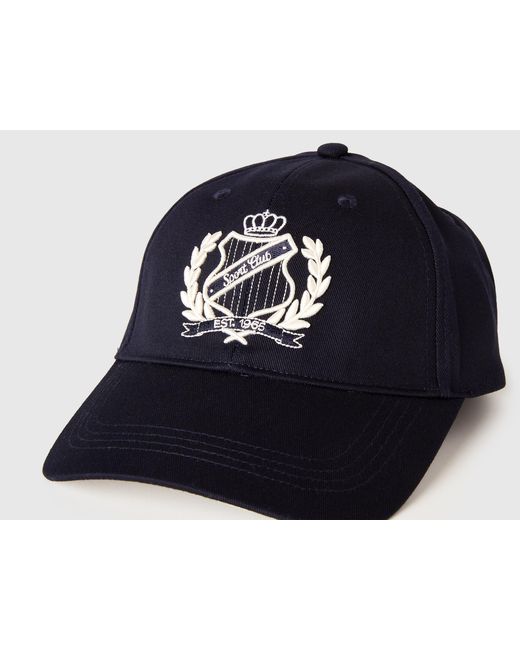 Benetton Black Benetton, Baseball Cap With Embroidery