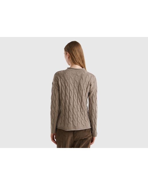 Benetton Brown Benetton, Cable Knit Sweater