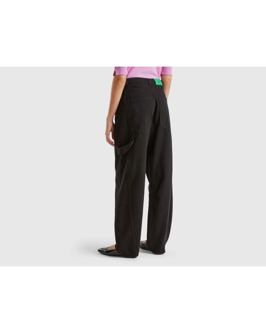 Benetton Black Benetton, Baggy Fit Trousers