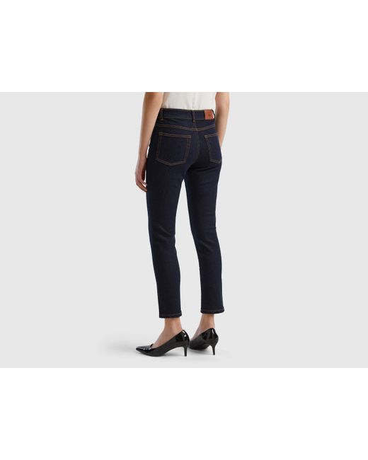Benetton Black Slim Fit High-waisted Jeans