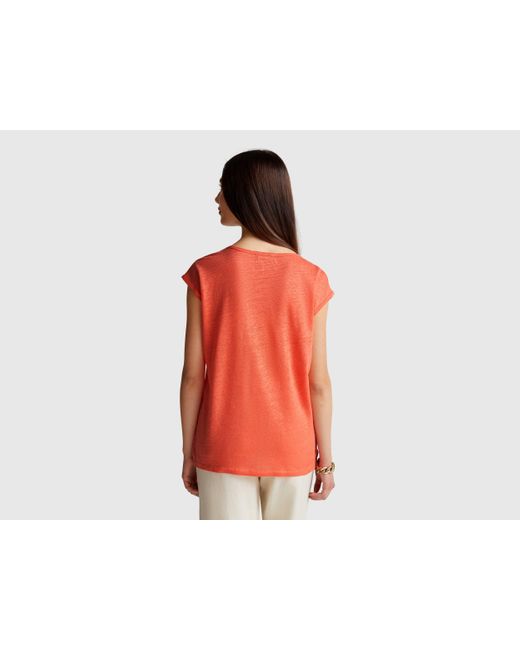 Benetton Red Benetton, Wide Neck T-Shirt