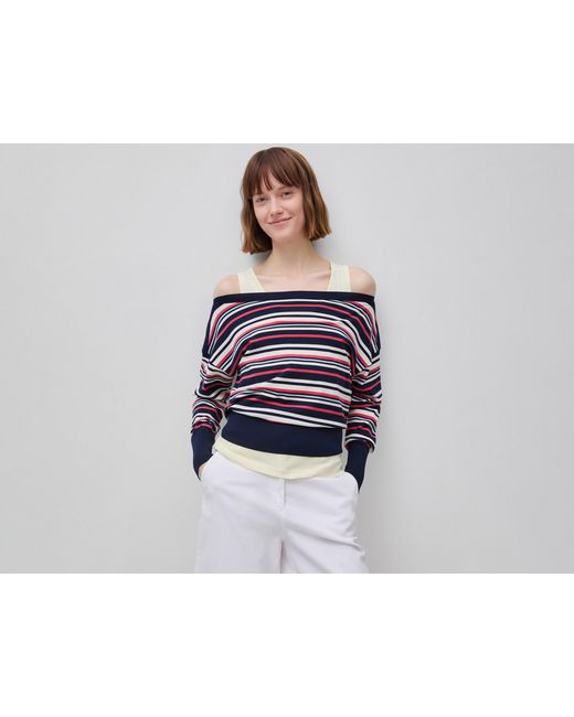 Benetton Black Benetton, Striped Boat Neck Sweater