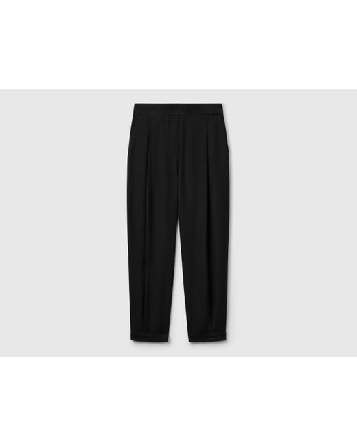 Benetton Black Benetton, Flowy Trousers With Pleats