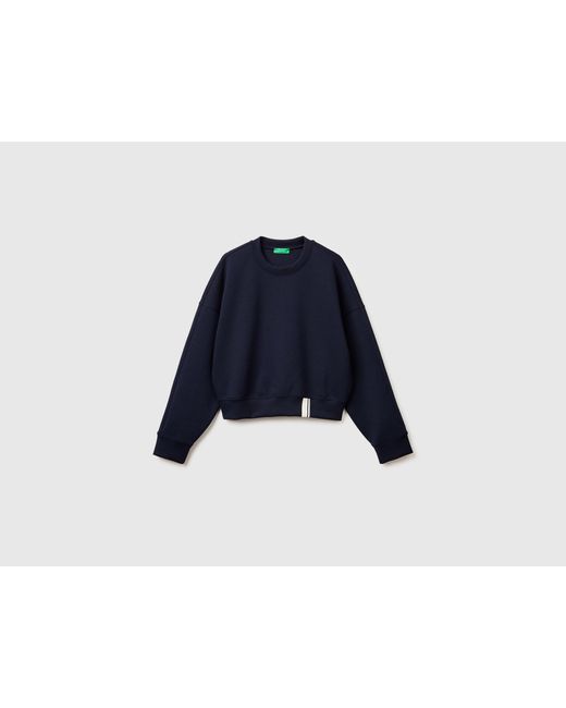 Benetton Blue Benetton, Boxy Fit Sweatshirt With Crest On The Back