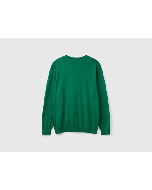 Benetton Green Benetton, Crew Neck Sweater for men