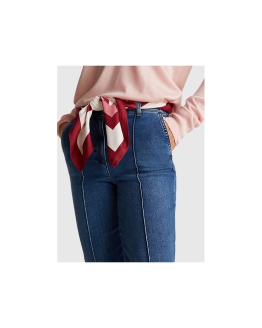 Benetton, Vaqueros Acampanados, Azul, Mujer Benetton de color Black