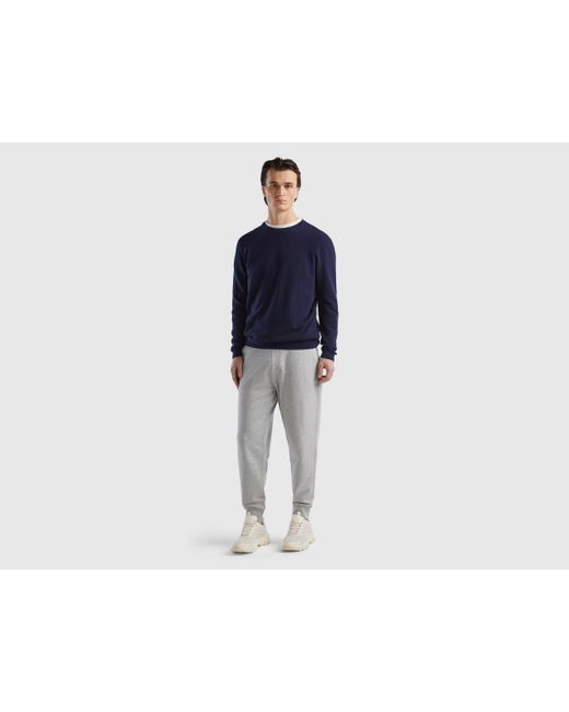 Benetton Blue Sweater In Cashmere Blend for men