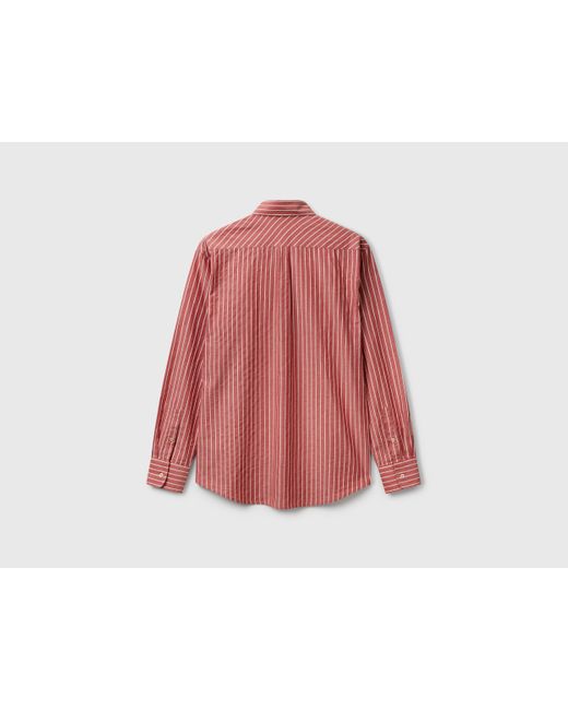 Benetton, Camicia A Righe Regular Fit, Taglia, Rosso, Uomo di Benetton in Red da Uomo