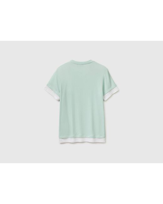 Benetton Green Benetton, Slim Fit Ribbed T-Shirt
