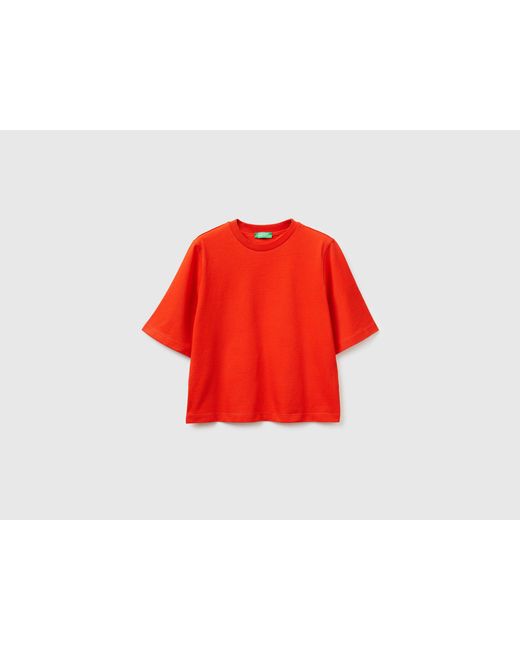 Benetton Red Benetton, 100% Cotton Boxy Fit T-Shirt