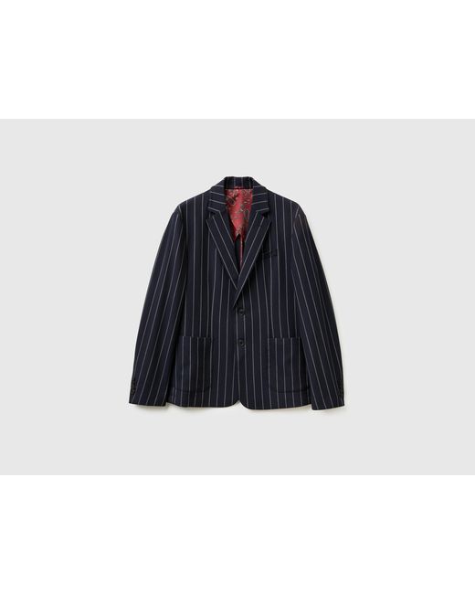 Benetton Blue Benetton, Striped Blazer for men