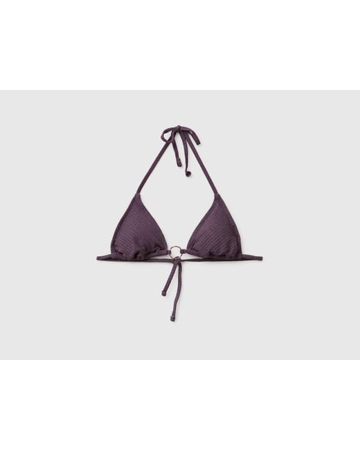 Benetton Black Benetton, Ribbed Beach Triangle With Lurex