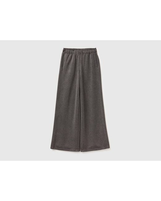 Benetton, Pantalones De Chándal De Pierna Ancha, Talla, Gris, Mujer Benetton de color Black
