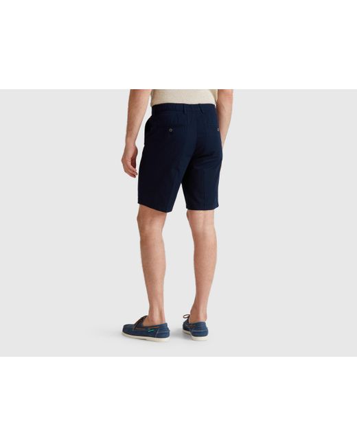 Benetton Benetton, Chino-Bermudashorts Aus Canvas, Dunkelblau in Black für Herren