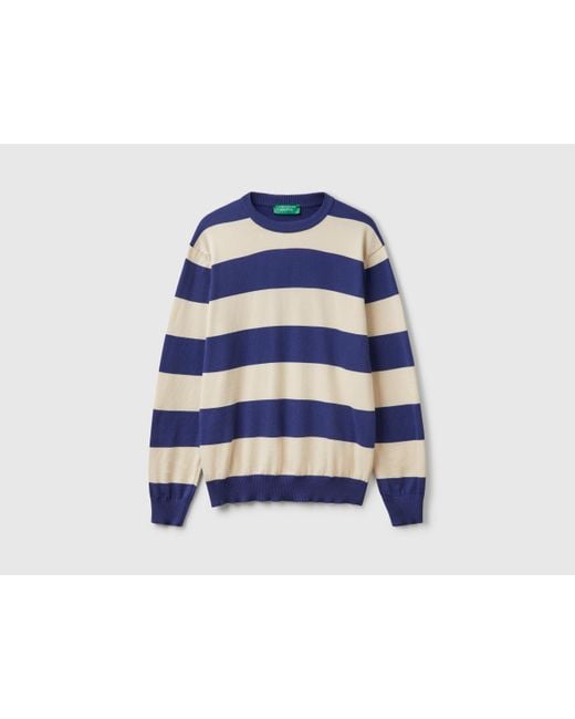Benetton, Pull Rayé, Bleu, Homme Benetton pour homme en coloris Blue