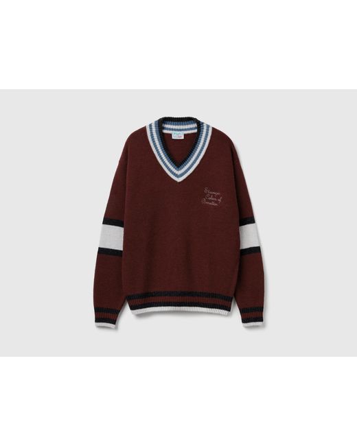 Benetton Red Benetton, Stranger Things V-Neck Sweater for men