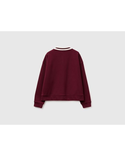 Benetton Red Benetton, Sweatshirt Cardigan With Buttons