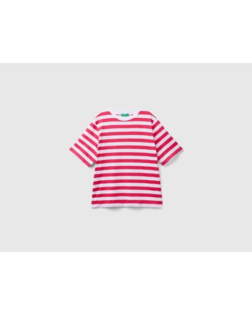Benetton Red Striped Comfort Fit T-shirt
