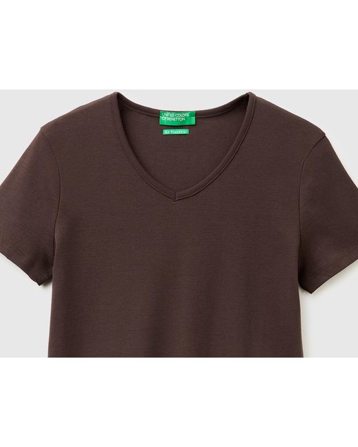 Benetton Black Benetton, Slim Fit T-Shirt With V-Neck
