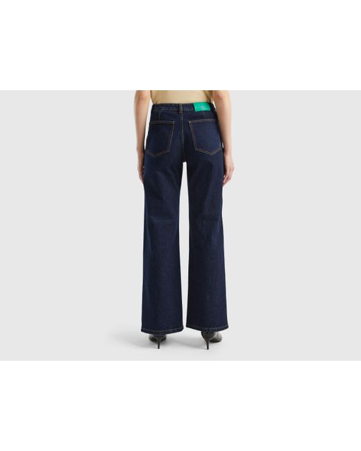 Benetton Black Relaxed Flared Jeans