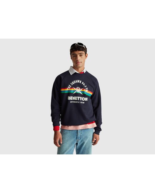 Benetton, Sudadera De Corte Holgado De Stranger Things, Talla, Azul Oscuro, Hombre Benetton de hombre de color Black