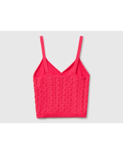 Benetton Red Benetton, Crochet Top