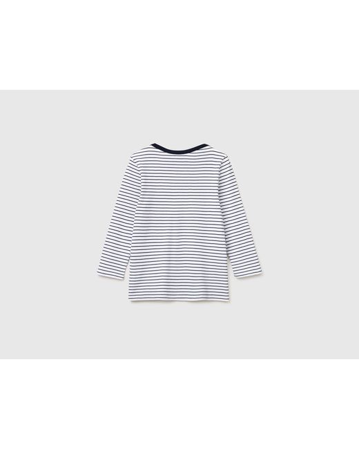 Benetton Black Benetton, Striped T-Shirt With Boat Neck