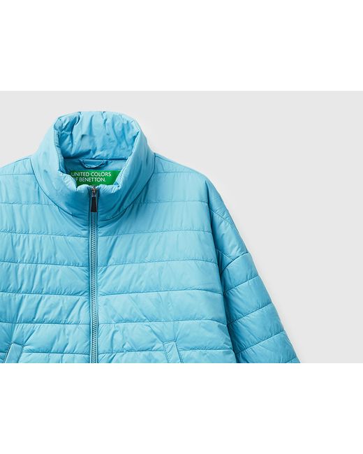 Benetton Blue Benetton, Lightweight Padded Jacket With 3/4 Sleeves