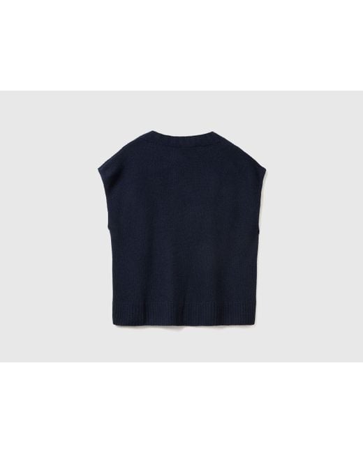 Benetton, Gilet Con Scollo A V di Benetton in Blue