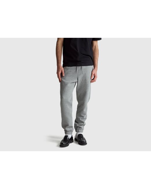 Benetton, Pantalones Deportivos De Mezcla De Algodón, Talla, Gris Oscuro, Hombre Benetton de hombre de color Gray