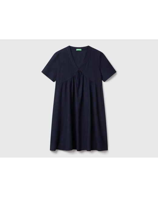 Benetton, Robe Courte Ample, Bleu Foncé, Femme Benetton en coloris Black