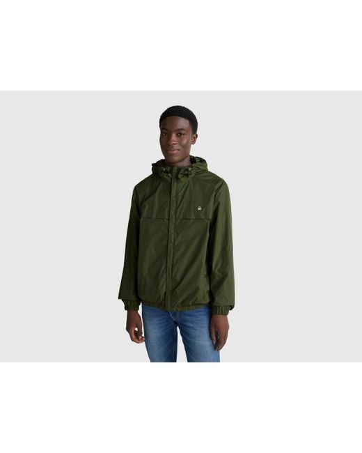 Benetton Benetton, Jacke „Rain Defender“ Mit Kapuze, Größe, Herren in Green für Herren