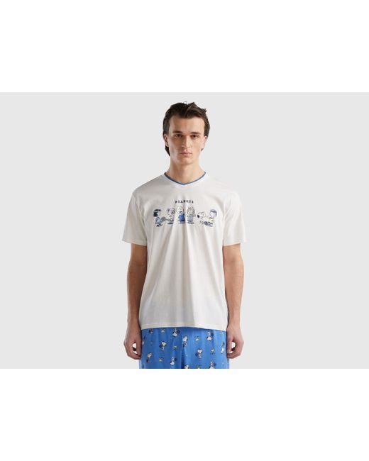 Benetton Blue Lightweight ©peanuts T-shirt for men