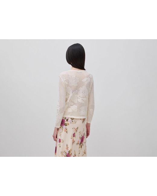 Benetton Black Benetton, Openwork Sweater With Flowers
