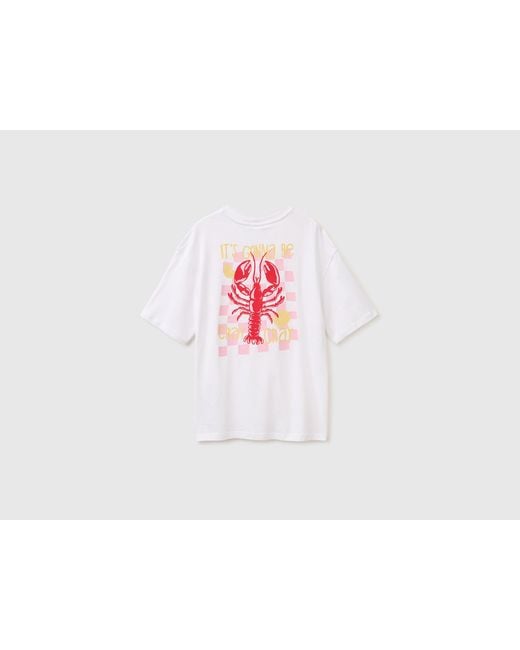 Benetton Black Benetton, Oversized T-Shirt With Print