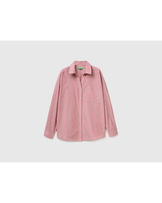 Benetton Pink Benetton, 100% Cotton Striped Shirt