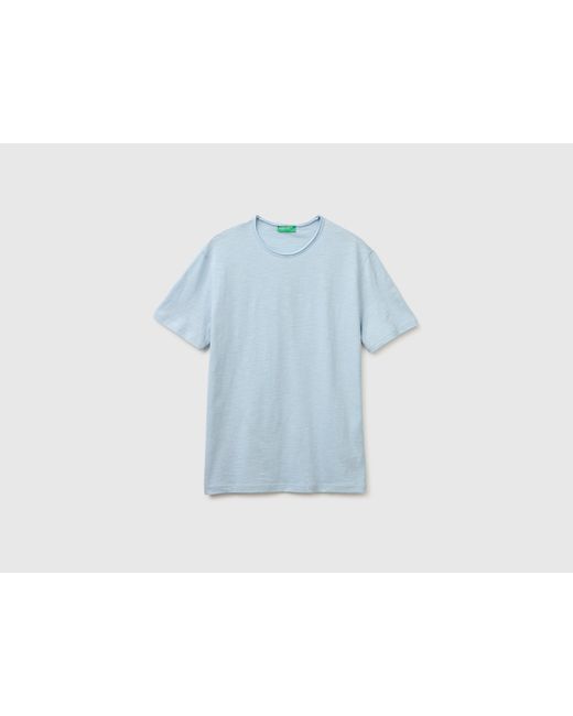 Benetton Blue Benetton, Slub Cotton T-Shirt for men