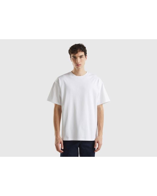 T-shirt Oversize En Coton Bio Benetton pour homme en coloris White
