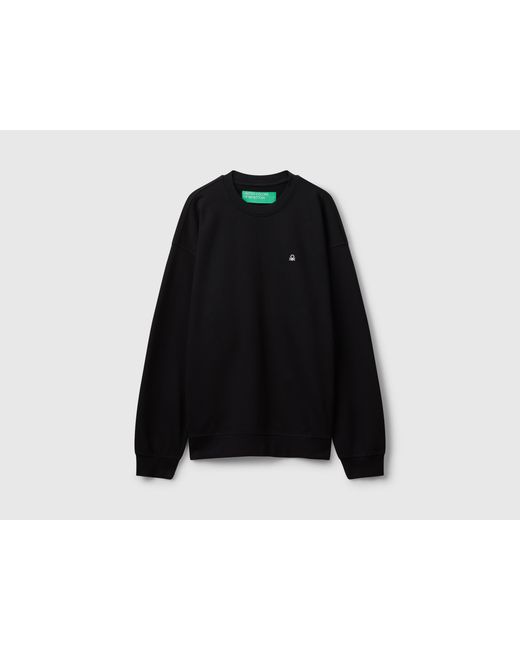 Benetton Black Benetton, Sweatshirt With Logo Patch for men