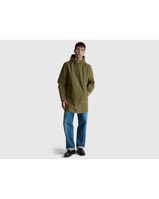 Benetton Green Benetton, Cotton Blend Parka for men