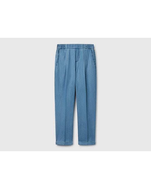 Benetton Black Benetton, Chambray Chinos With Elastic