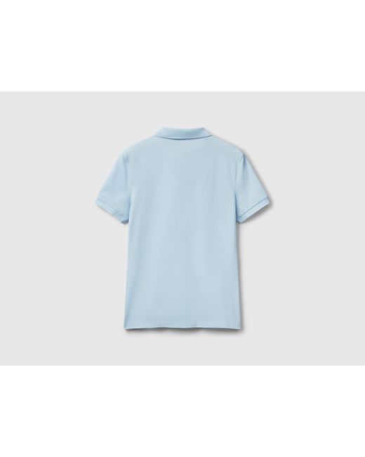 Benetton, Polo Slim Fit De Algodón Elástico, Celeste, Mujer Benetton de color Black