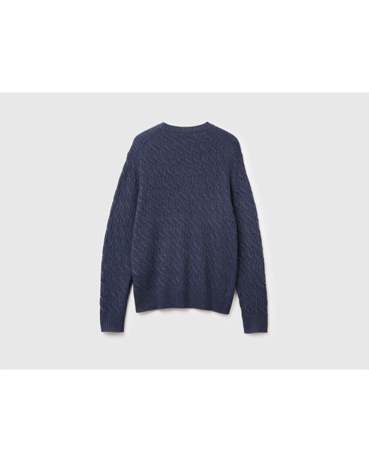 Benetton, Maglia A Trecce di Benetton in Blue da Uomo