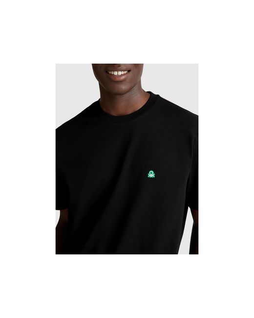 Benetton Black Benetton, Basic Cotton T-Shirt for men